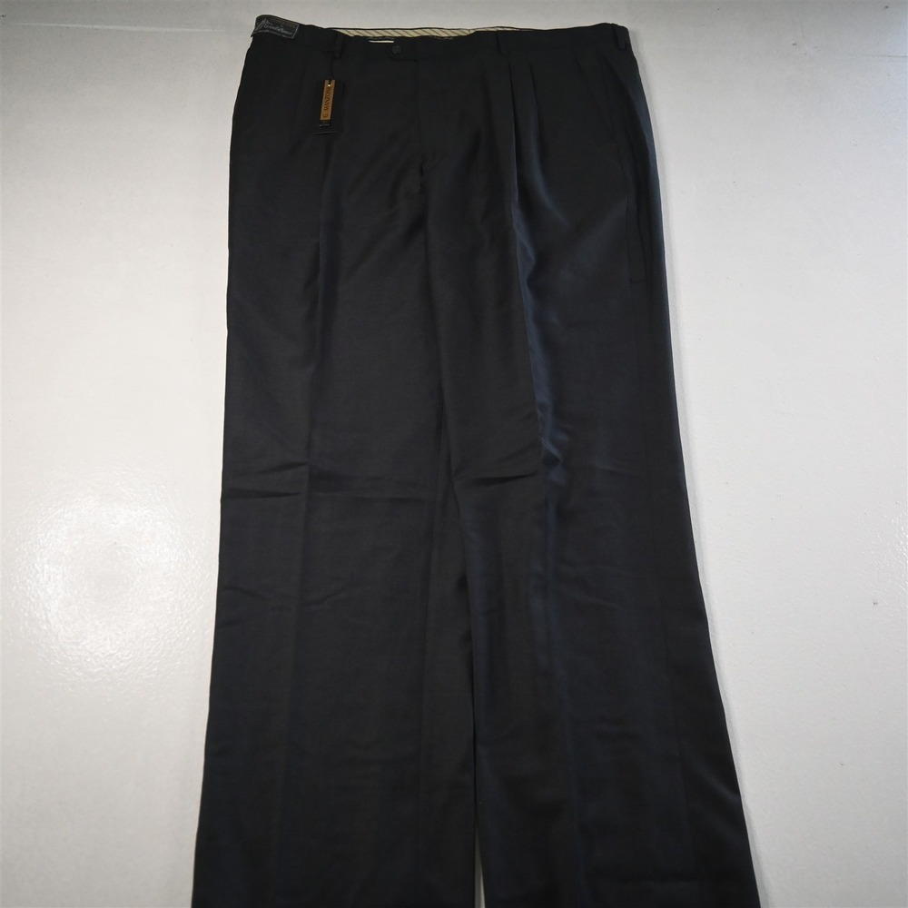 NEW G Manzoni 44x38 Gray Super 150s Wool Pleated Italy Made Full Cut‎ Mens Pants